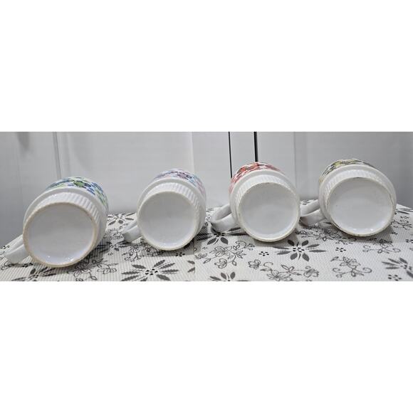 Vintage 1970s Butterfly Mugs Set of 4 Made in Japan – Retro Flower Power Design - Picture 7 of 13